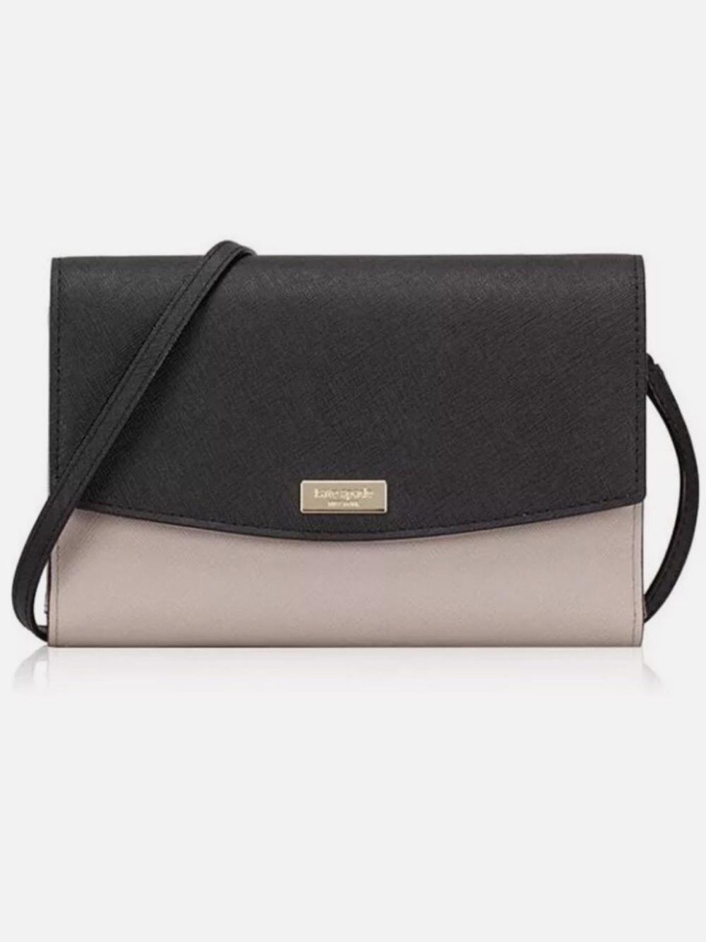 Like New Kate Spade Laurel Way Winni Two-Tone Black/Almondine Wallet Crossbody